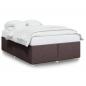 Preview: Bettgestell ohne Matratze Dunkelbraun 140x200 cm Stoff
