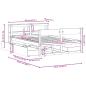 Preview: Massivholzbett ohne Matratze Wachsbraun 150x200 cm Kiefernholz