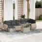 Preview: ARDEBO.de - 8-tlg. Garten-Sofagarnitur mit Kissen Hellgrau Poly Rattan