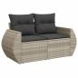 Preview: 8-tlg. Garten-Sofagarnitur mit Kissen Hellgrau Poly Rattan