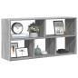 Preview: ARDEBO.de - Wandregal Grau Sonoma 100x25x50 cm Holzwerkstoff