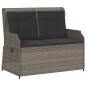 Preview: 3-tlg. Garten-Lounge-Set mit Kissen Grau Poly Rattan