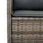 Preview: 3-tlg. Garten-Lounge-Set mit Kissen Grau Poly Rattan