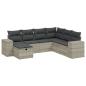 Preview: 7-tlg. Garten-Sofagarnitur mit Kissen Hellgrau Poly Rattan
