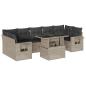 Preview: 8-tlg. Garten-Sofagarnitur mit Kissen Hellgrau Poly Rattan