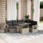 Preview: ARDEBO.de - 8-tlg. Garten-Sofagarnitur mit Kissen Hellgrau Poly Rattan
