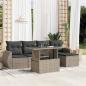 Preview: ARDEBO.de - 6-tlg. Garten-Sofagarnitur mit Kissen Hellgrau Poly Rattan