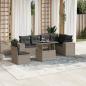 Preview: ARDEBO.de - 7-tlg. Garten-Sofagarnitur mit Kissen Hellgrau Poly Rattan