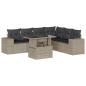 Preview: 7-tlg. Garten-Sofagarnitur mit Kissen Hellgrau Poly Rattan