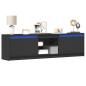 Preview: ARDEBO.de - TV-Schrank mit LED-Beleuchtung Schwarz 180x34x50 cm