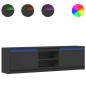 Preview: TV-Schrank mit LED-Beleuchtung Schwarz 180x34x50 cm