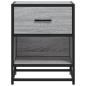 Preview: Nachttisch Grau Sonoma 40x31x50 cm Holzwerkstoff