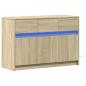Preview: TV-Schrank mit LED-Beleuchtung Sonoma-Eiche 91x34x61 cm
