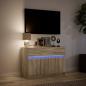 Preview: TV-Schrank mit LED-Beleuchtung Sonoma-Eiche 91x34x61 cm
