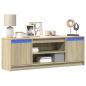 Preview: ARDEBO.de - TV-Schrank mit LED-Beleuchtung Sonoma-Eiche 139,5x34x50 cm