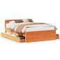 Preview: Massivholzbett ohne Matratze mit Kopfteil Braun 150x200 cm