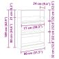 Preview: Bücherregal Betongrau 80x24x109 cm Holzwerkstoff