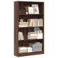 Preview: ARDEBO.de - Bücherregal Braun Eichen-Optik 80x24x143 cm Holzwerkstoff