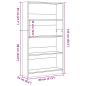 Preview: Bücherregal Braun Eichen-Optik 80x24x143 cm Holzwerkstoff