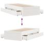 Preview: Massivholzbett ohne Matratze mit Schubladen Weiß 75x190 cm
