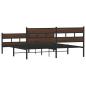 Preview: Metallbett ohne Matratze Braun Eichen-Optik 200x200 cm