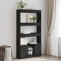 Preview: ARDEBO.de - Highboard Schwarz 92x33x180 cm Holzwerkstoff