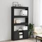 Preview: Highboard Schwarz 92x33x180 cm Holzwerkstoff