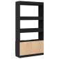 Preview: Highboard Schwarz 92x33x180 cm Holzwerkstoff