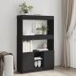 Preview: ARDEBO.de - Highboard Schwarz 92x33x140 cm Holzwerkstoff
