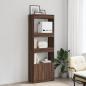 Preview: Highboard 63x33x180 cm Braun Eichen-Optik Holzwerkstoff