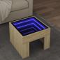 Preview: ARDEBO.de - Couchtisch mit Infinity-LED Sonoma-Eiche 40x40x30 cm