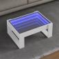 Preview: ARDEBO.de - Couchtisch mit Infinity-LED Weiß 70x53x30 cm