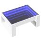 Preview: Couchtisch mit Infinity-LED Weiß 70x53x30 cm
