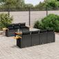 Preview: ARDEBO.de - 8-tlg. Garten-Sofagarnitur mit Kissen Schwarz Poly Rattan