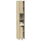 Preview: ARDEBO.de - Badezimmerschrank Sonoma-Eiche 30x30x183,5 cm Holzwerkstoff