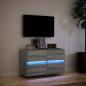 Preview: TV-Wandschrank mit LED-Beleuchtung Grau Sonoma 80x31x45 cm