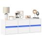 Preview: ARDEBO.de - TV-Wandschrank mit LED-Beleuchtung Weiß 130x31x45 cm