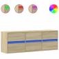 Preview: TV-Wandschrank mit LED-Beleuchtung Sonoma-Eiche 130x31x45 cm