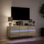 Preview: TV-Wandschrank mit LED-Beleuchtung Sonoma-Eiche 130x31x45 cm