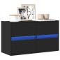 Preview: ARDEBO.de - TV-Wandschrank mit LED-Beleuchtung Schwarz 80x31x45 cm
