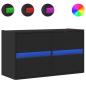 Preview: TV-Wandschrank mit LED-Beleuchtung Schwarz 80x31x45 cm