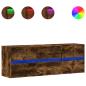 Preview: TV-Wandschrank mit LED-Beleuchtung Räuchereiche 130x31x45 cm