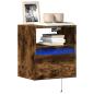 Preview: ARDEBO.de - TV-Wandschränke LED-Beleuchtung 2 Stk. Räuchereiche 41x31x45 cm