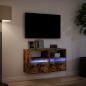 Preview: TV-Wandschränke LED-Beleuchtung 2 Stk. Räuchereiche 41x31x45 cm