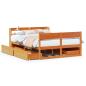 Preview: Massivholzbett ohne Matratze Wachsbraun 140x200 cm Kiefernholz