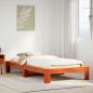 Preview: ARDEBO.de - Massivholzbett ohne Matratze Wachsbraun 100x200 Kiefernholz