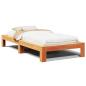 Preview: Massivholzbett ohne Matratze Wachsbraun 100x200 Kiefernholz