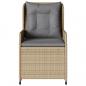 Preview: Gartensessel 2 Stk. Verstellbar Beige Poly Rattan