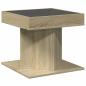 Preview: LED-Couchtisch Sonoma Eiche 50x50x45 cm Holzwerkstoff