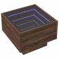 Preview: Beistelltisch mit LED Braun Eichen-Optik 40x40x30 cm